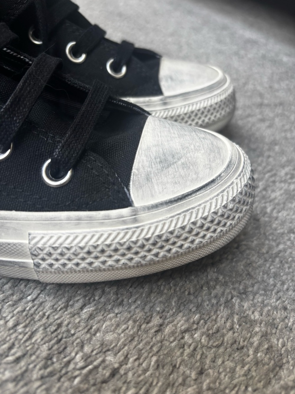 Limited edition!Converse Black Canvas Sneakers with Double Buckle Straps - Picture 3 of 12